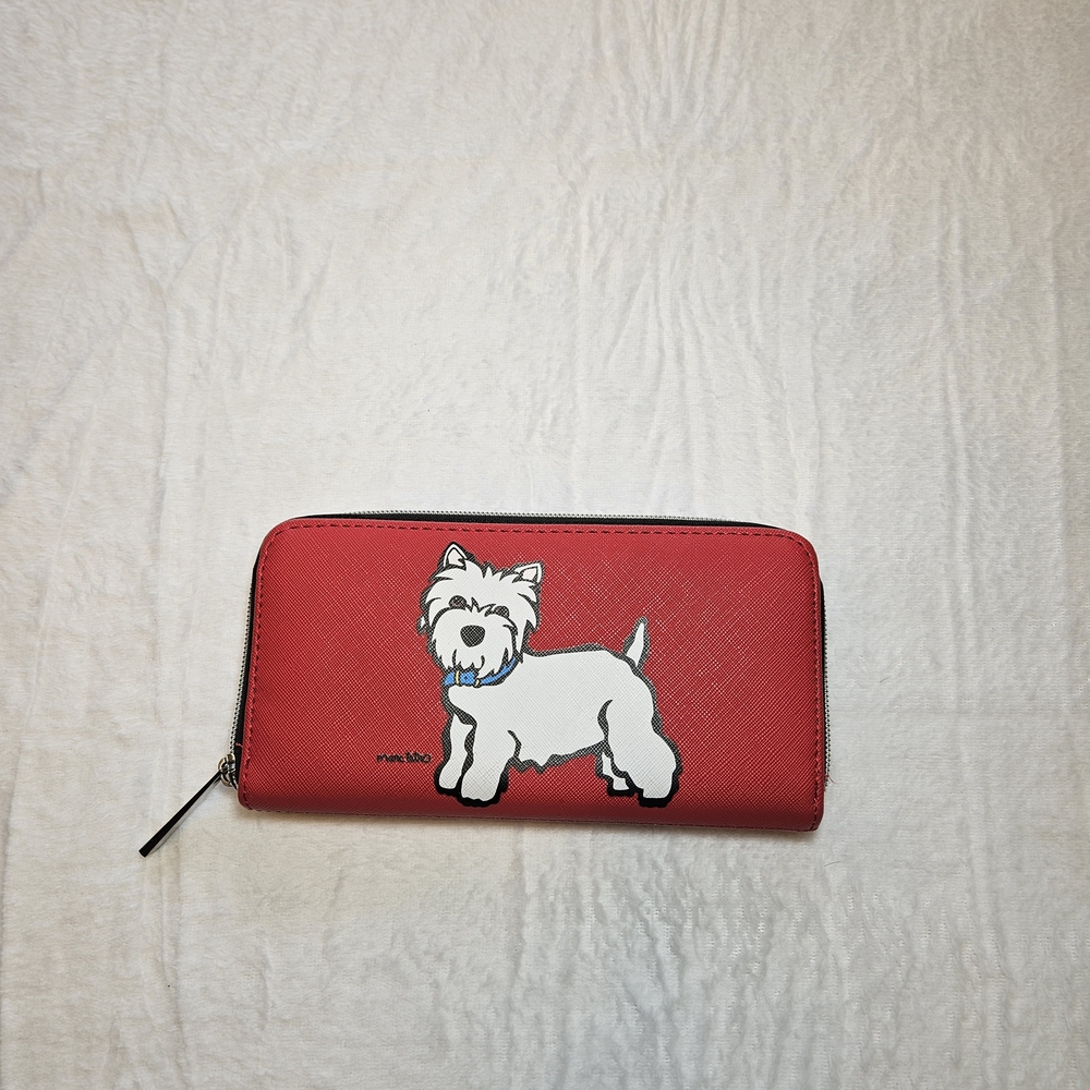 Red Wallet with Dog Illustration